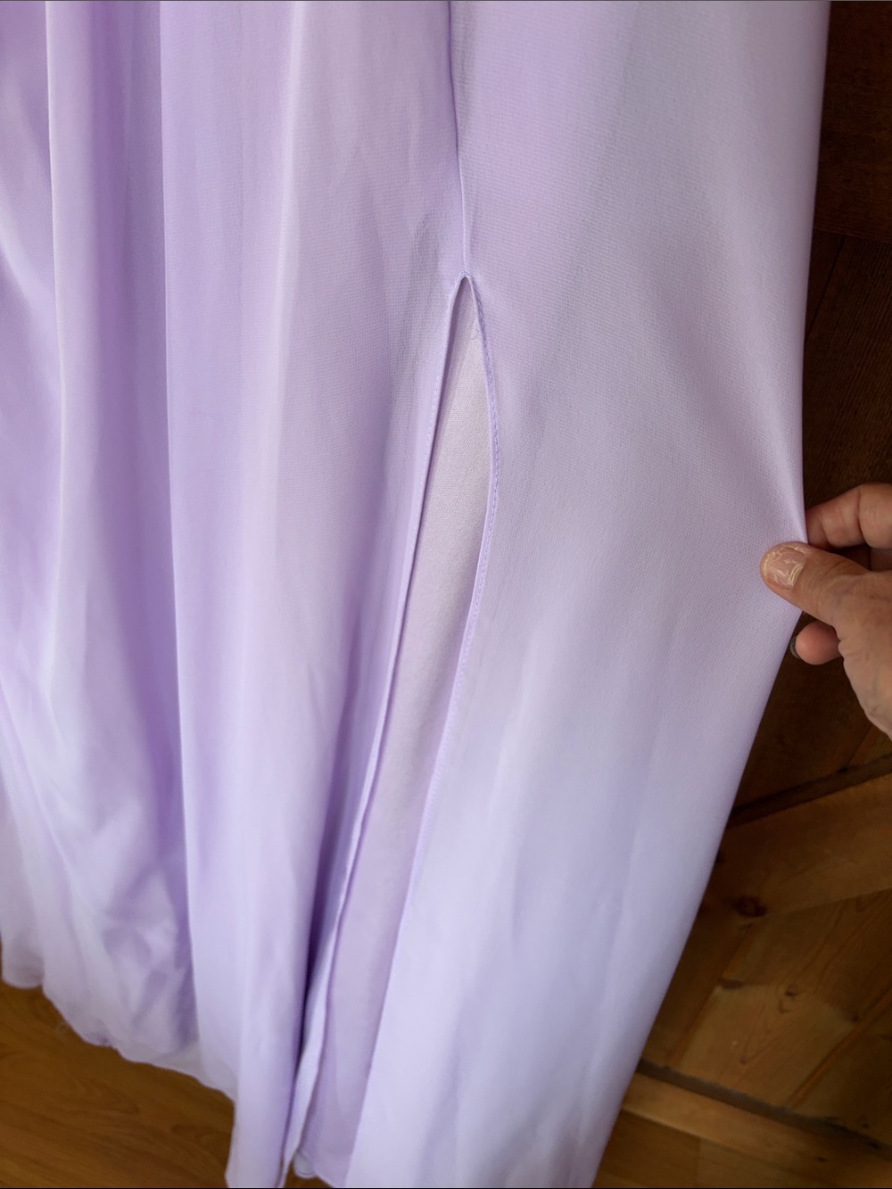 Lavender Ruffle-Detail Spaghetti Strap Maxi Dress - Picture 7 of 8